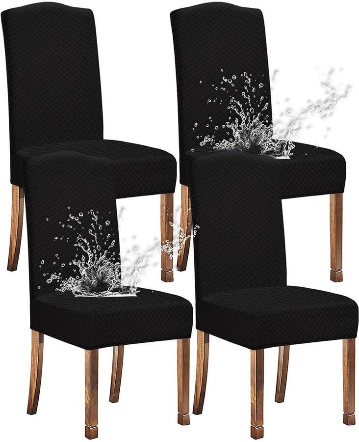 Ibenzoa Waterdichte rekbare stoelhoezen voor eetkamerstoelen set van vier stuks