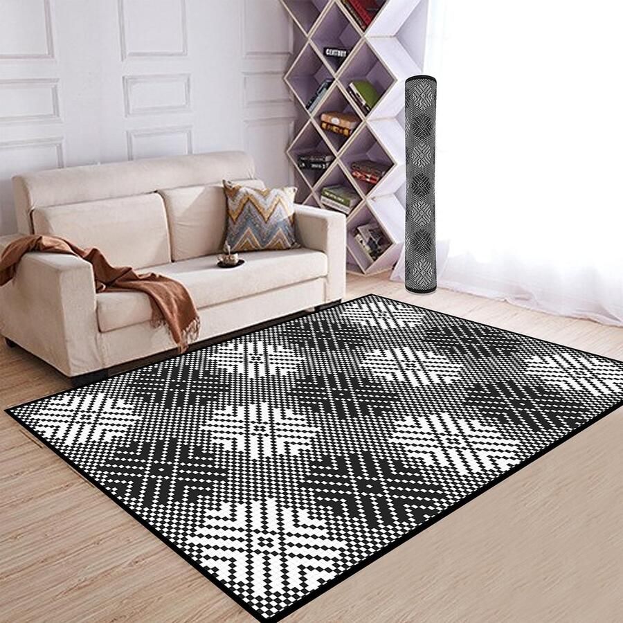 Ibenzoa Weerbestendig Omkeerbaar Tapijt voor Buitenactiviteiten en Binnenruimtes 180 x 120 cm