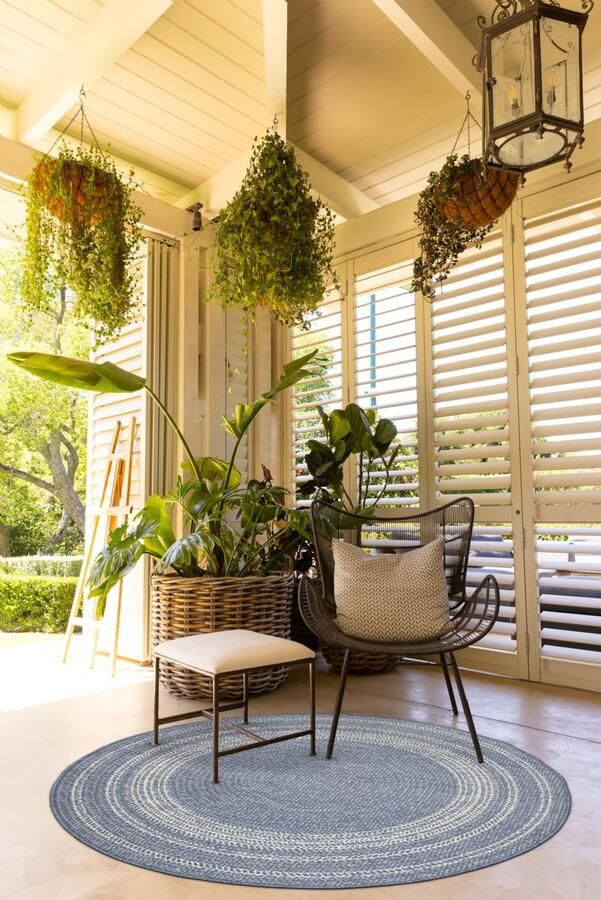 Ibenzoa Weerbestendige ronde buitenkleed voor terras en balkon 140 cm