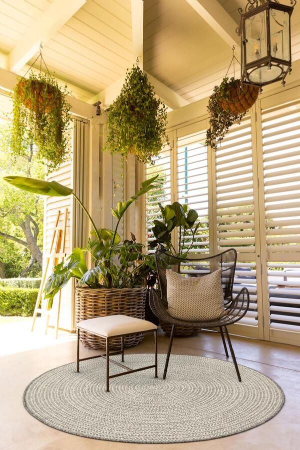 Ibenzoa Weerbestendige ronde vloerkleed voor buiten en binnen 140 cm doorsnede