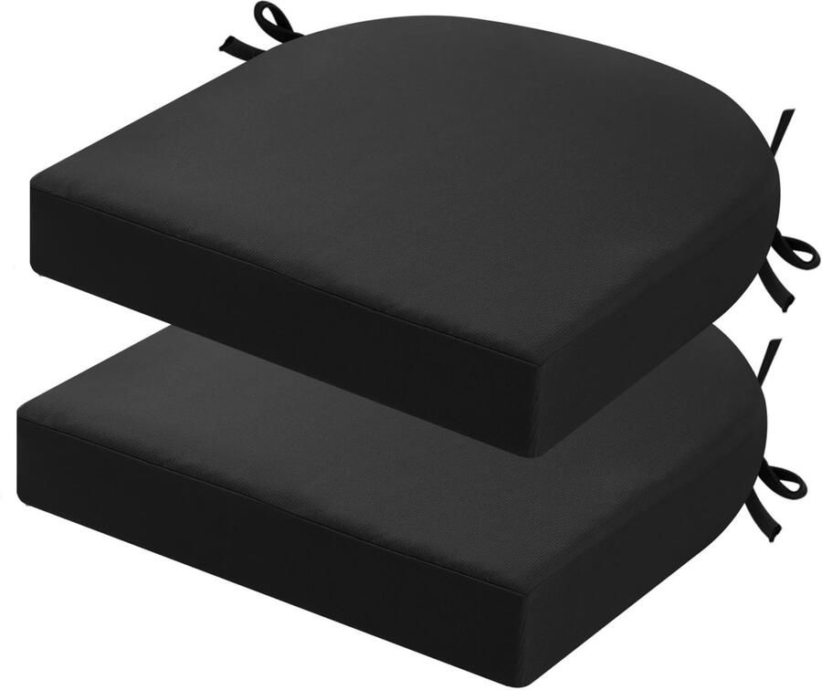 Ibenzoa Weerbestendige Terrasstoelkussens Set van 2 met Luxe Traagschuim en Verwijderbare Hoezen