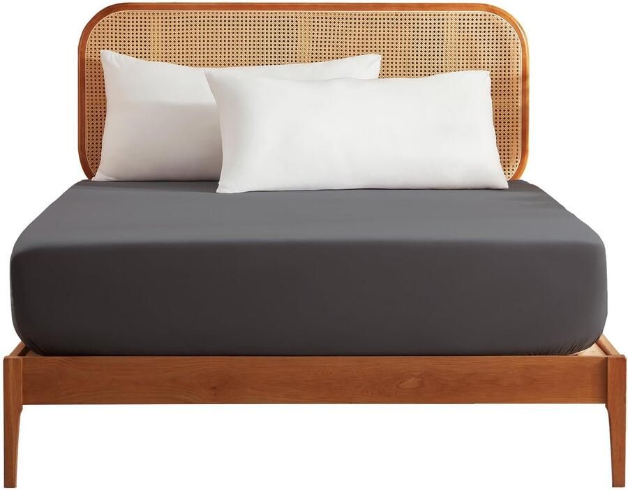 Ibenzoa Zacht en Ademend Hoeslaken voor Matras van 90 x 200 cm in Donkergrijs