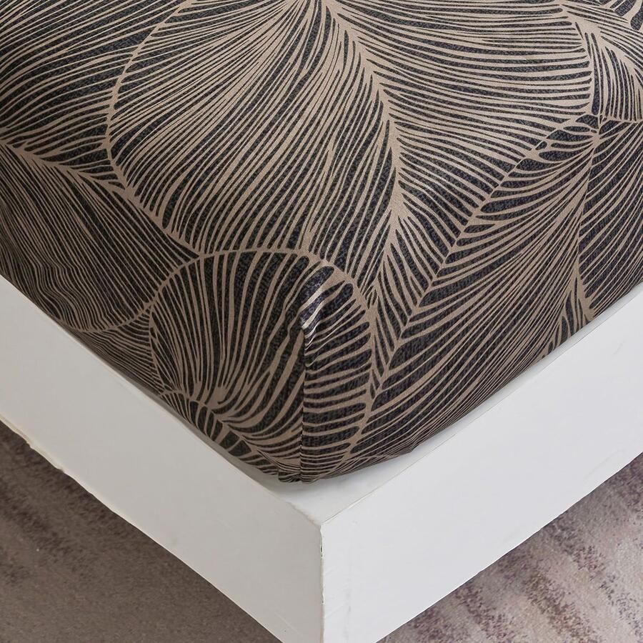 Ibenzoa Zacht en Stijlvol Hoeslaken met Tropisch Bladerpatroon voor Matrassen tot 30 cm Hoogte