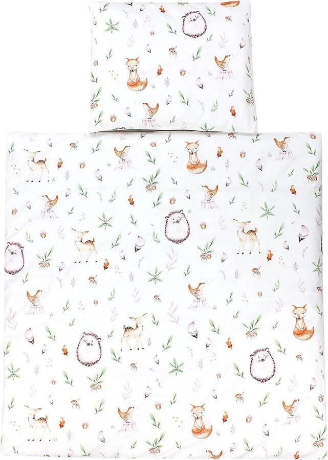 Ibenzoa Zachte Baby Bed Set met Dierenmotieven 4-Delig Premium Fleece en Katoen