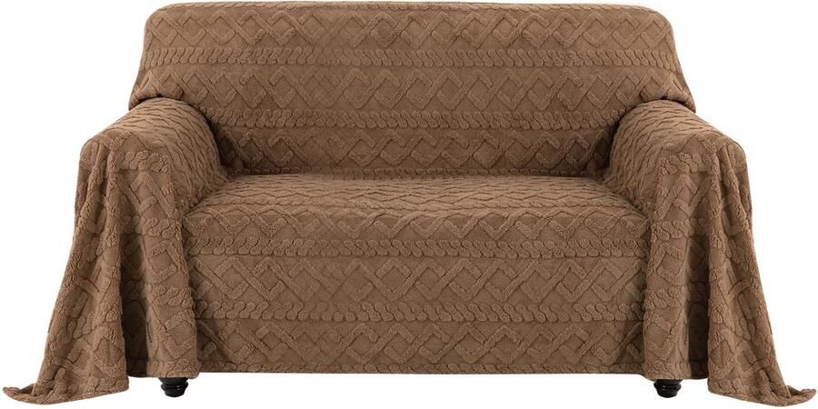 Ibenzoa Zachte en Luxe Jacquard Flanellen Bankhoes met Antislip Bescherming voor Bankstijlen