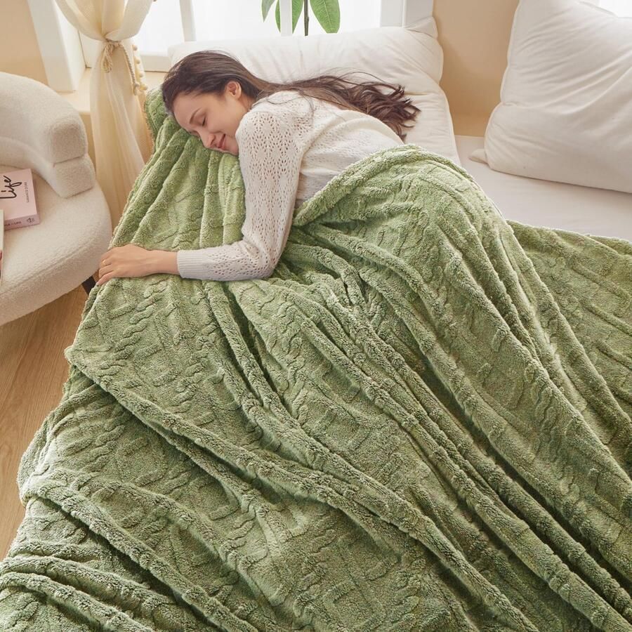 Ibenzoa Zachte en Pluizige Flanel Fleece Deken voor Comfort en Warmte op de Bank