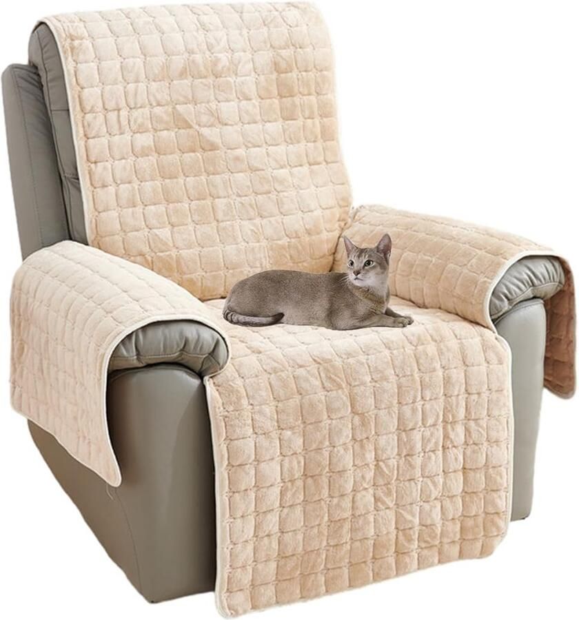 Ibenzoa Zachte en Veilige Meubelbescherming: Beige Pluche Hoes voor Ligstoelen en Banken – 53 x 190 cm