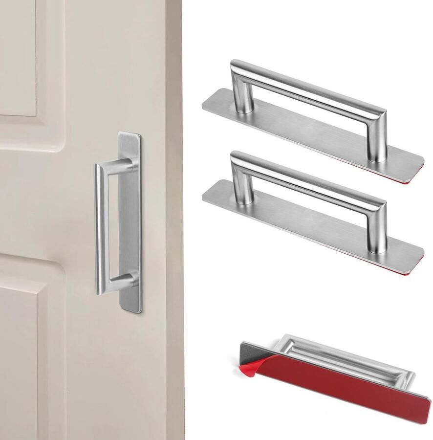 Ibenzoa Zelfklevende Deur- en Meubelgrepen voor Eenvoudige Installatie zonder Boren 150mm Zilver