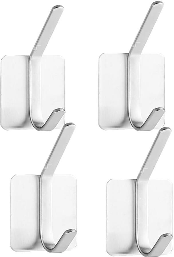 Ibenzoa Zelfklevende kapstokhaken – metaal roestvrij staal – 4 stuks
