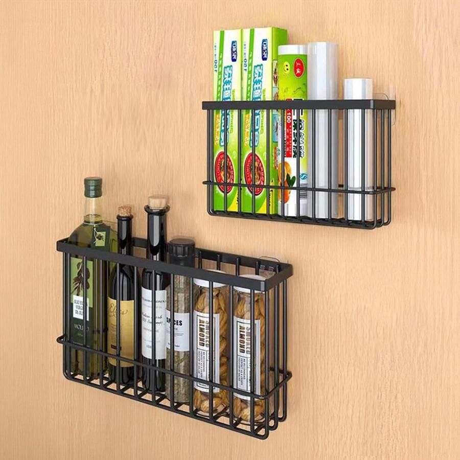 Ibenzoa Zelfklevende opbergbakken voor keuken en badkamer zonder boren set van 2