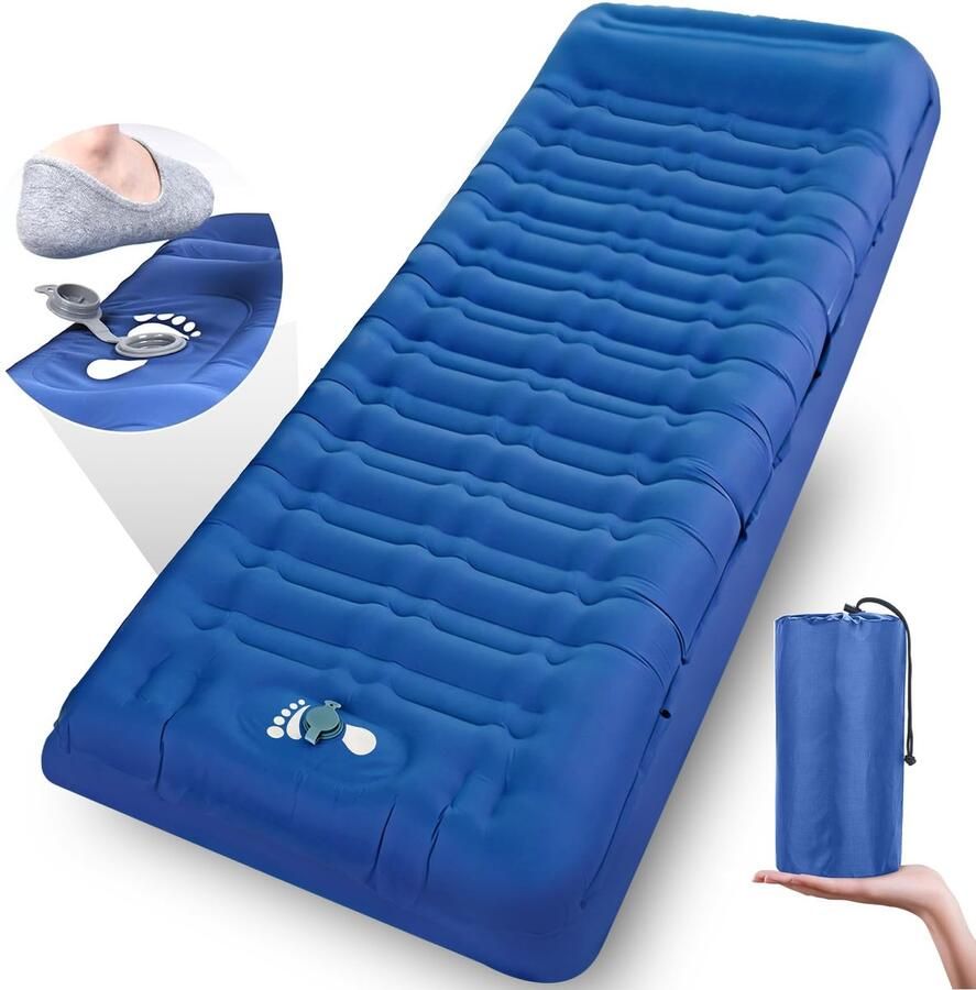 Ibenzoa Zelfopblazende Campingmat met Voetpomp en Kussen voor Optimale Kampeerervaring