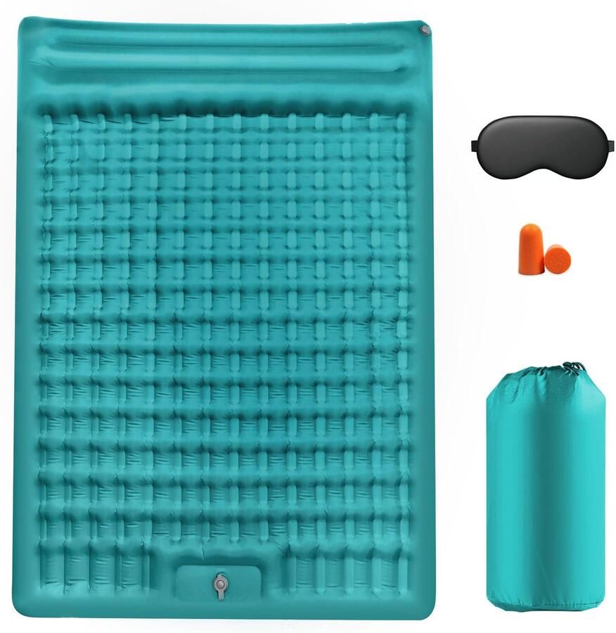 Ibenzoa Zelfopblazende Dubbele Camping Luchtmatras Met Ingebouwde Voetpomp Voor Ultiem Comfort En Ondersteuning