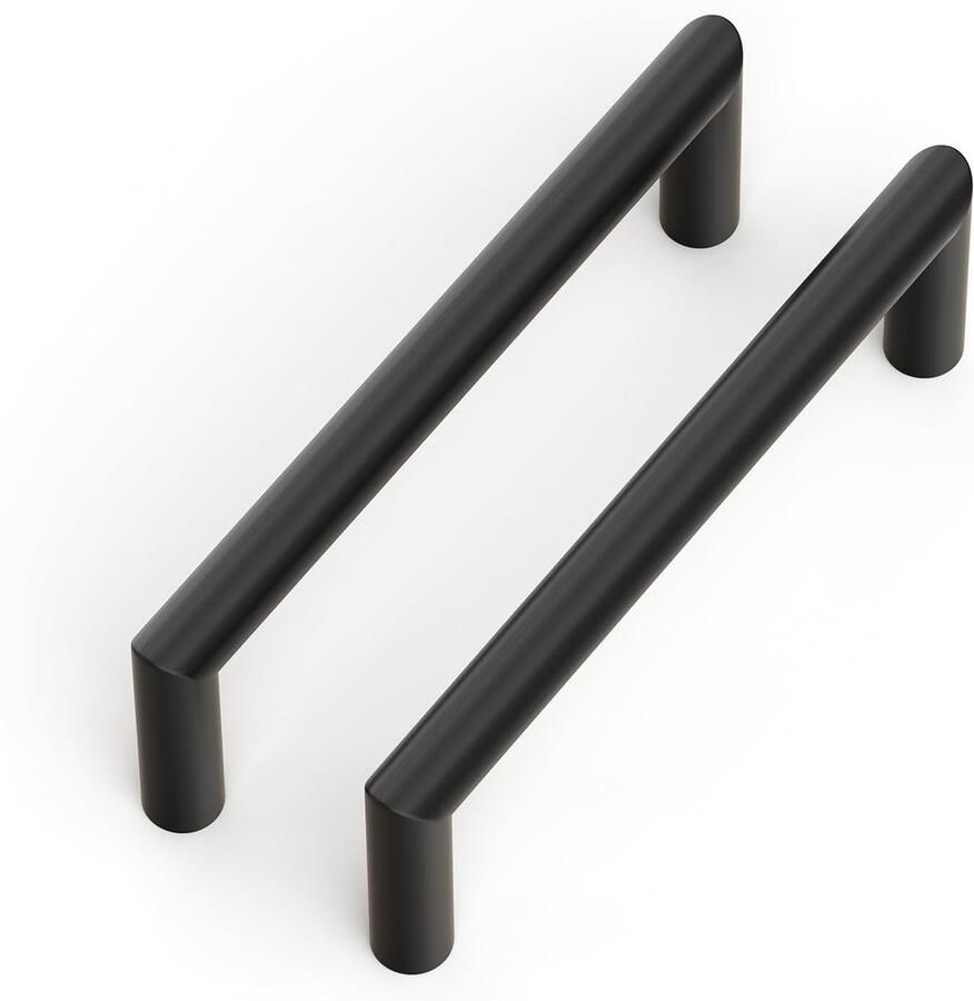 Ibenzoa Zes Stuks Zwarte Kastgrepen van Roestvrij Staal met 128mm Gatafstand Voor Kasten en Keukenapparatuur