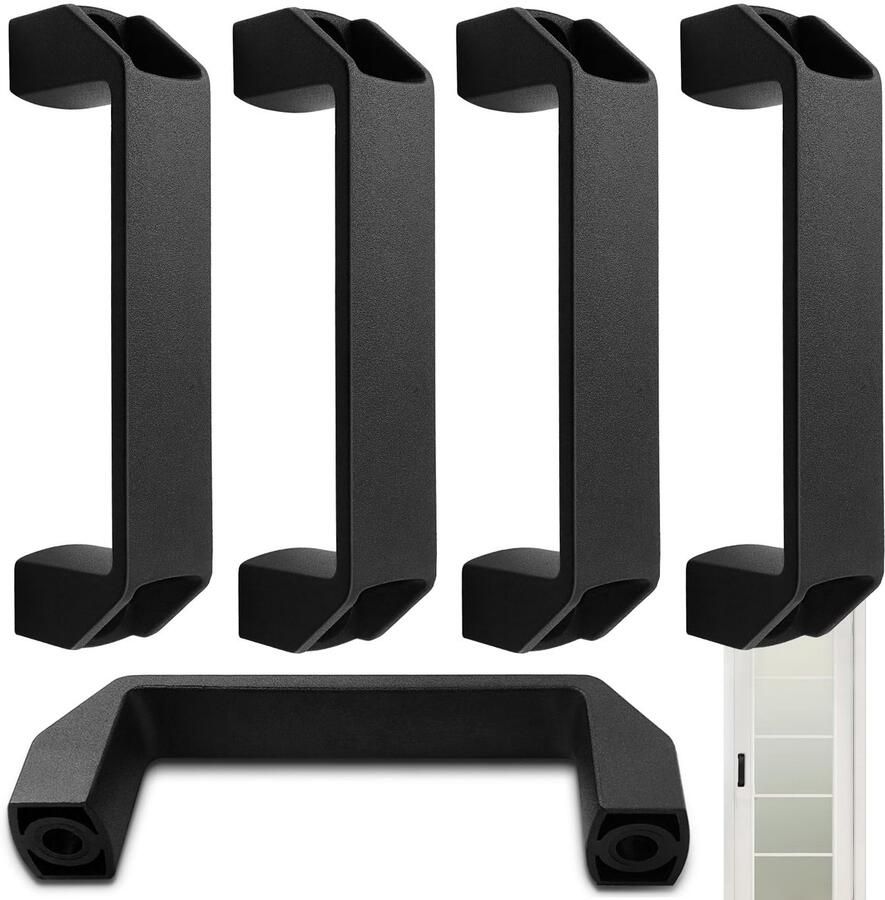 Ibenzoa Zesdelige Set Zwarte Nylon Handgrepen voor Keukenkasten en Meubeltoepassingen