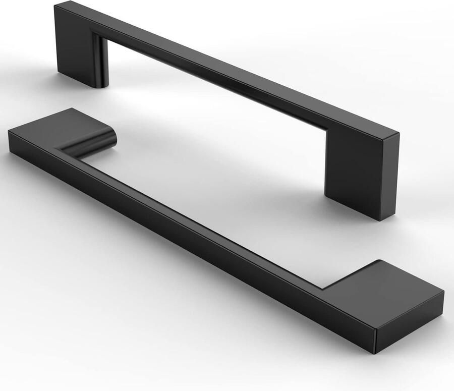 Ibenzoa Zestien Zwarte Roestvrij Stalen Meubelhandgrepen met 128mm Gatafstand Perfect voor Kasten Keuken en Lades