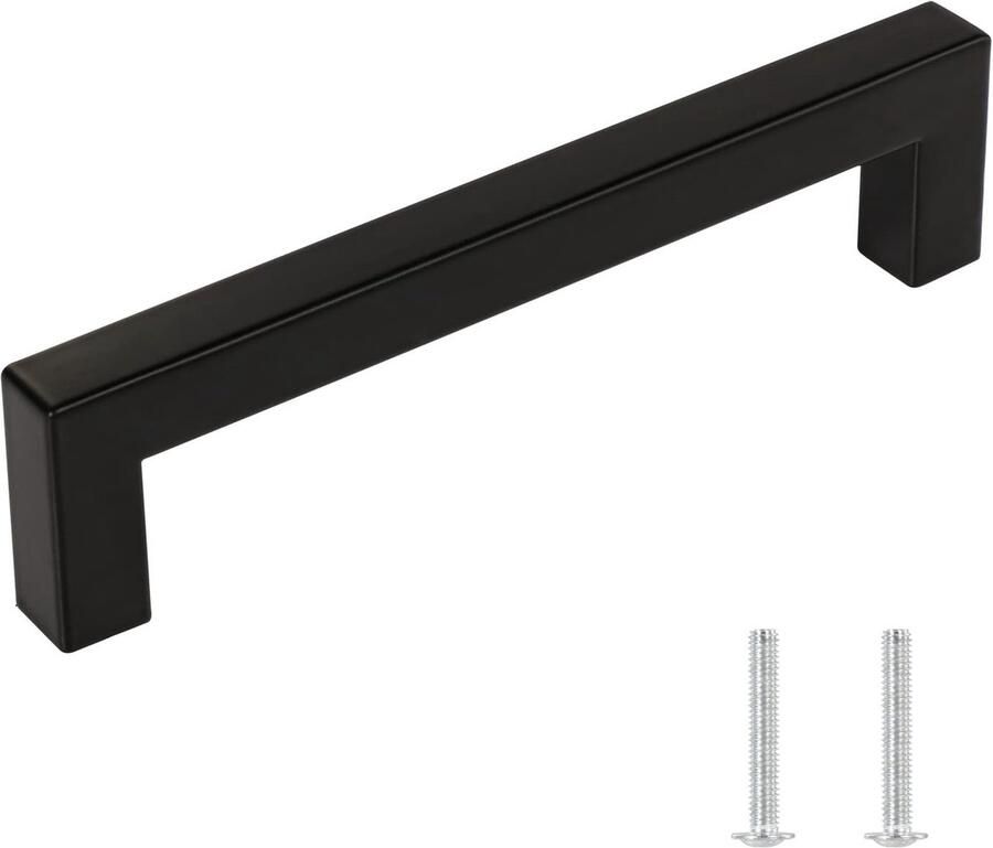 Ibenzoa Zwarte Deurgrepen Set van 6 voor Keuken en Meubels met Schroeven en Gereedschap