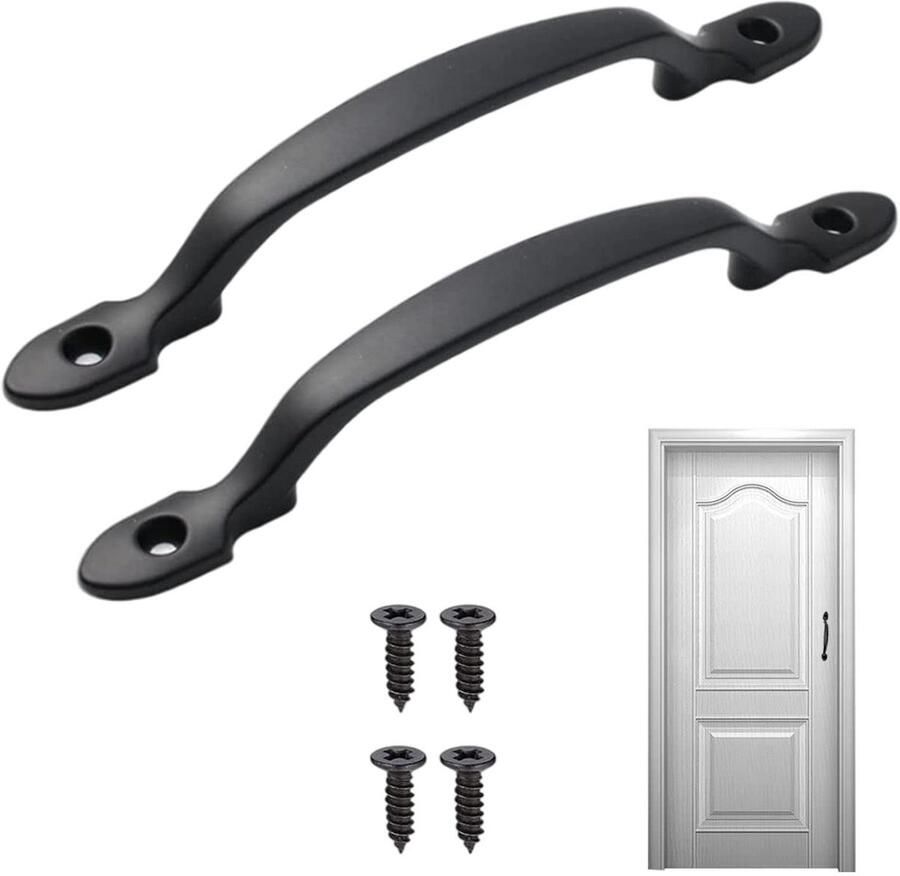 Ibenzoa Zwarte roestvrijstalen deurgrepen set van 2 met schroeven voor kasten en deuren