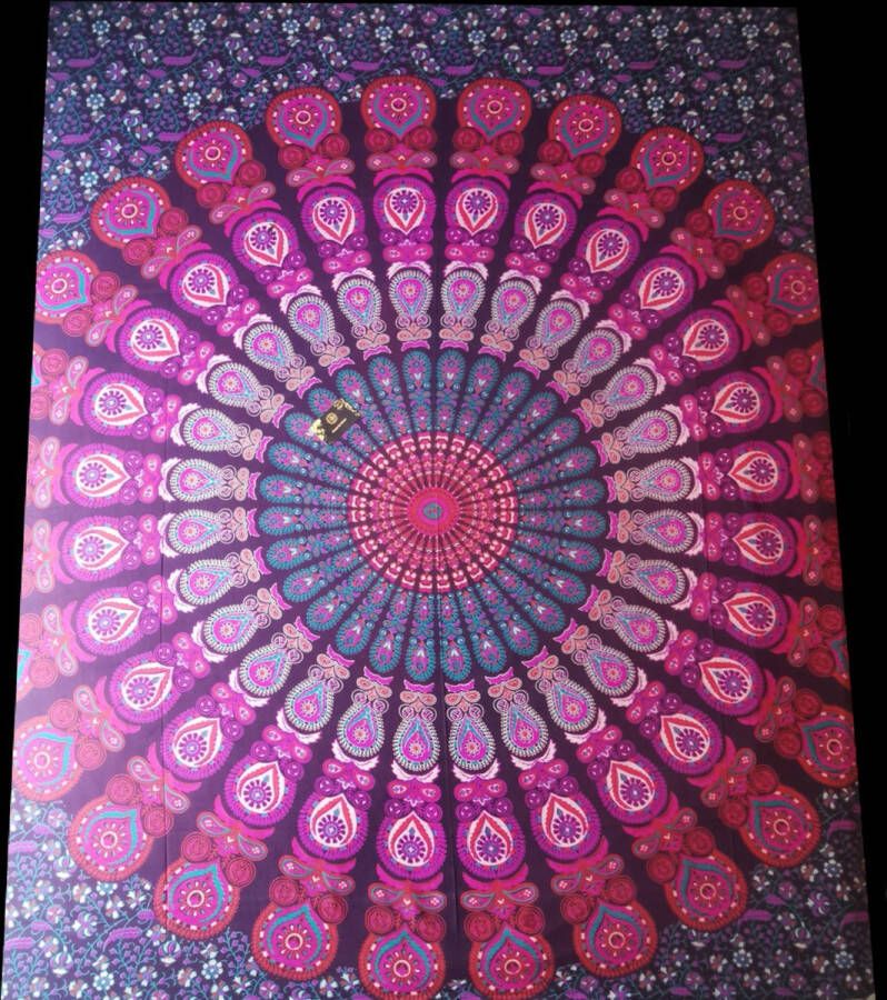 IbizaVibes doek laken Strandlaken bedovertrek schaduwdoek muur decoratie tafellaken picknickkleed tafel kleed bankkleed mandala wit zilver 240 x 210 cm hydrofiel katoen wasbaar in machine XXL laken XXL Doek