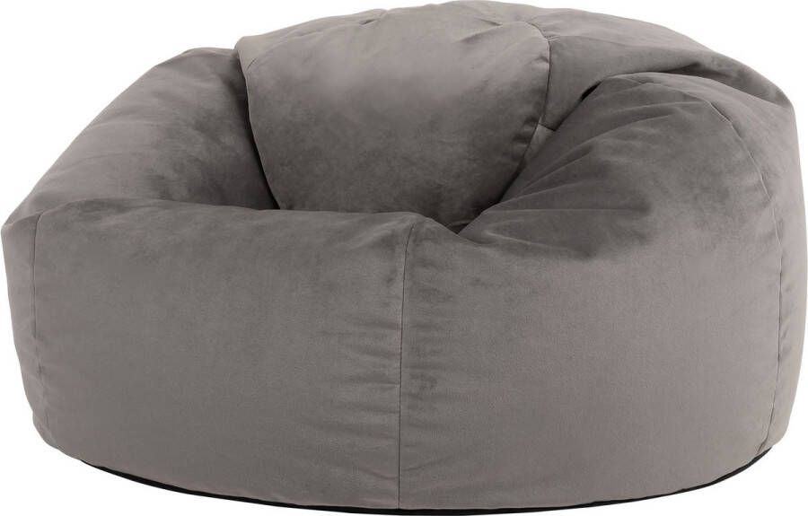 Icon “Kingston” Klassieke Fluwelen Zitzak Houtskool Zitzakstoel Volwassenen met Vulling Woonkamerzitzakken