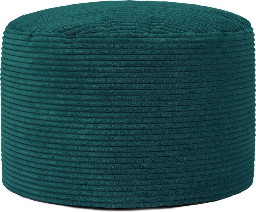 Icon Frankie” Corduroy Hocker Teal Groen XXL Zitzak Stoel met Vulling Poef Woonkamerzitzakken