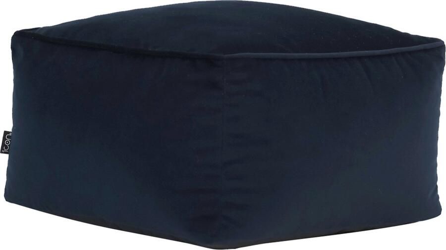 Icon Amara Fluwelen Hocker Middernachtblauw Zitzak Stoel met Vulling Poef Woonkamerzitzakken