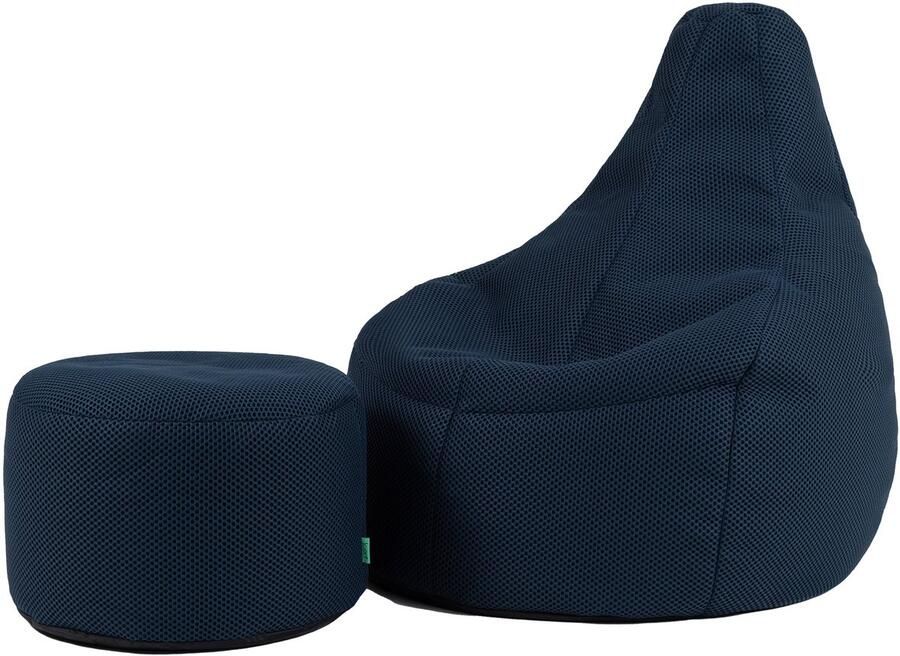 Icon Dalton Zitzak Fauteuil met Poef Gaming Marineblauw