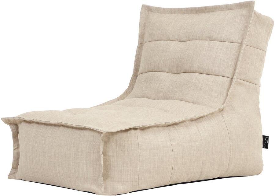 Icon Dolce Zitzakligstoel Beige Zitzak voor Binnen en Buiten XXL Zitzakstoel Volwassenen met Vulling Woonkamerzitzakken