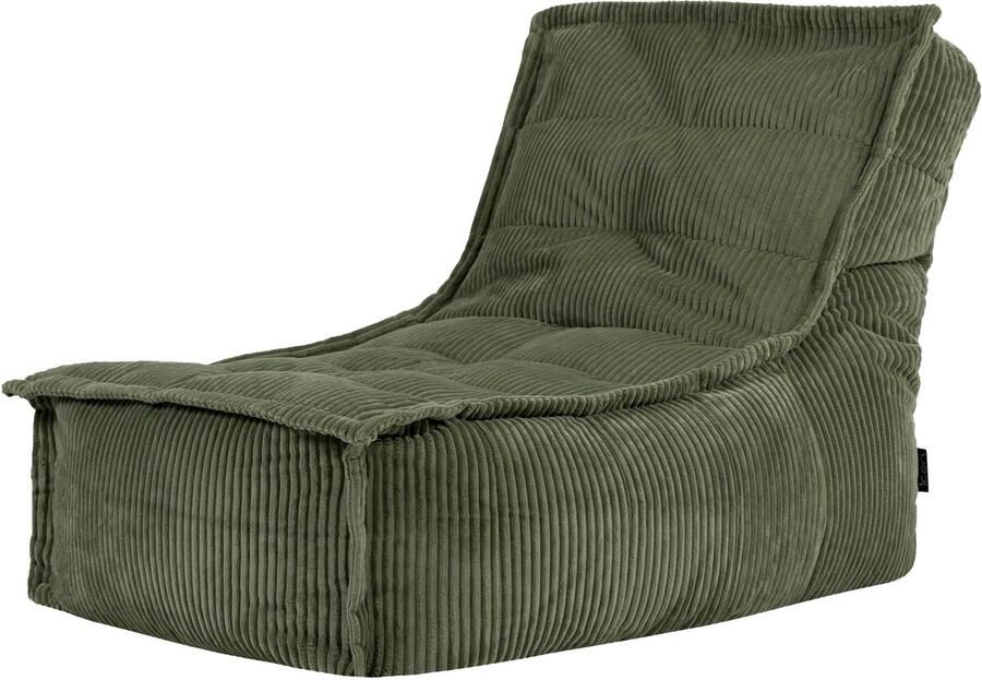 Icon Dolce Lounge Zitzak Ligstoel Ribfluweel Fauteuil Saliegroen