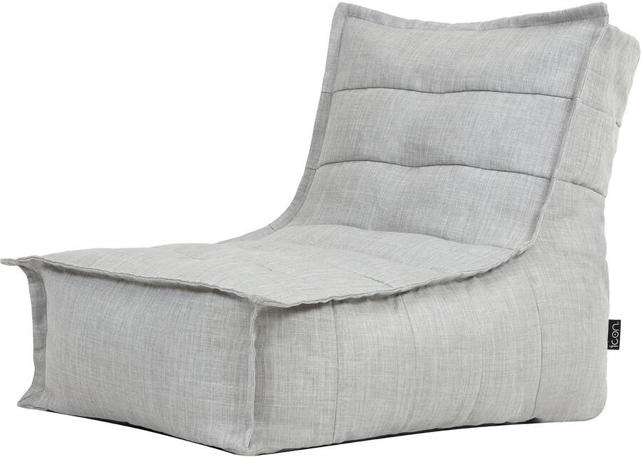 Icon Dolce Zitzakligstoel Grijs Zitzak voor Binnen en Buiten XXL Zitzakstoel Volwassenen met Vulling Woonkamerzitzakken