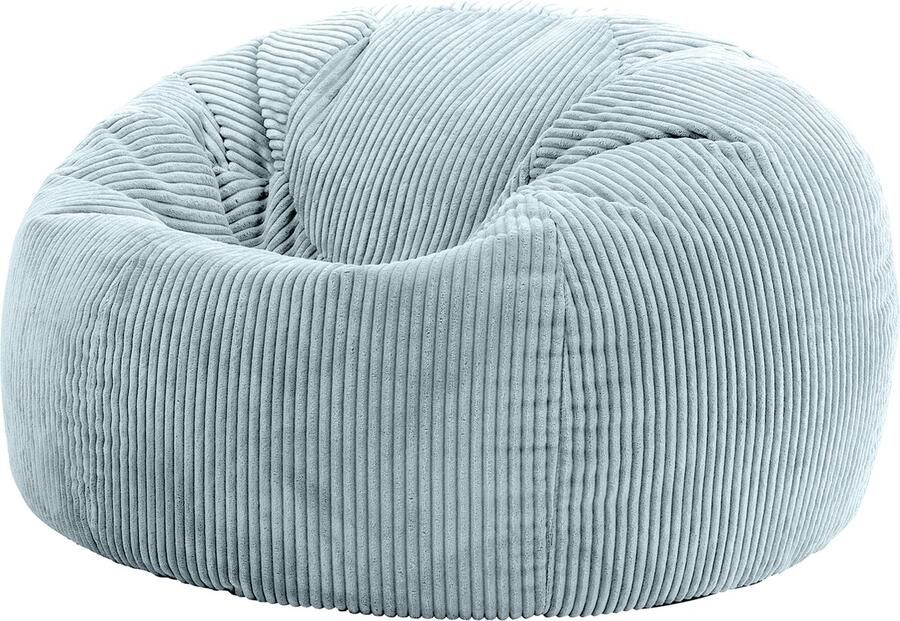 Icon “Kingston” Corduroy Zitzakfauteuil Blauw Zitzakstoel Cord Zitzak Volwassenen met Vulling Woonkamerzitzakken