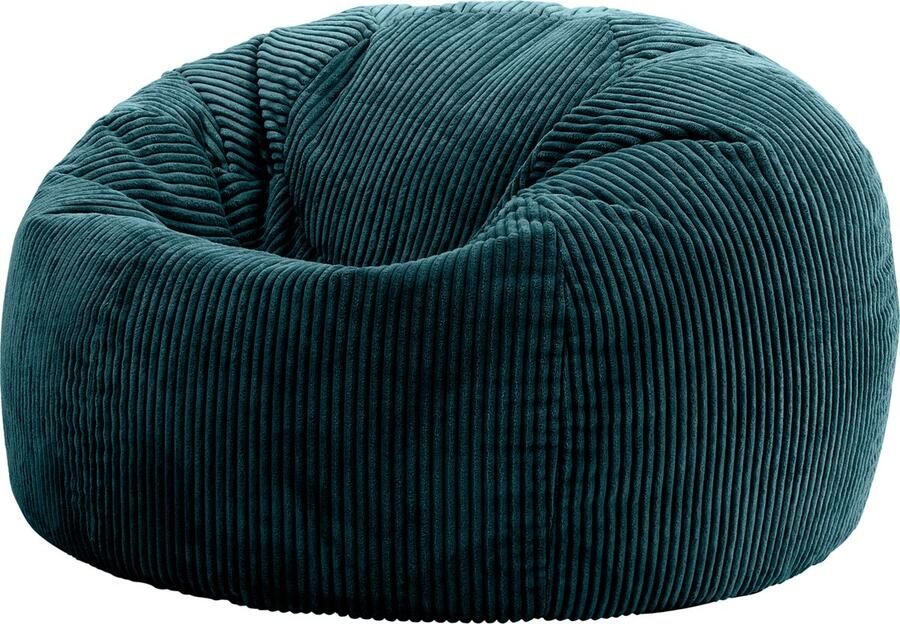 Icon “Kingston” Corduroy Zitzakfauteuil Teal Groen Zitzakstoel Cord Zitzak Volwassenen met Vulling Woonkamerzitzakken