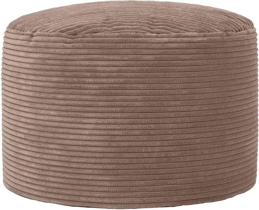 Icon Milano Poef Ronde Zitzak Hocker Ribfluweel Mocha