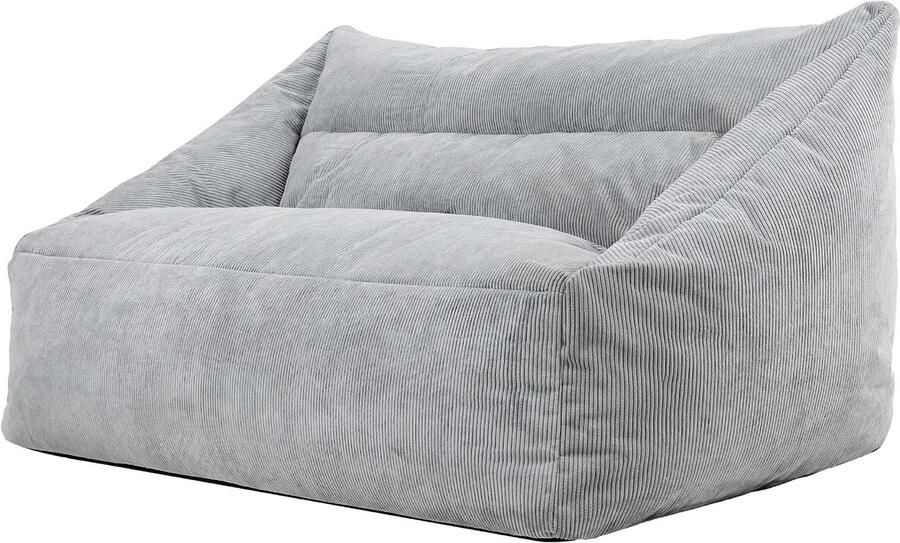 Icon Natalia Corduroy Zitzak Bank Houtskool XXL Zitzakstoel Volwassenen met Vulling Woonkamerzitzakken