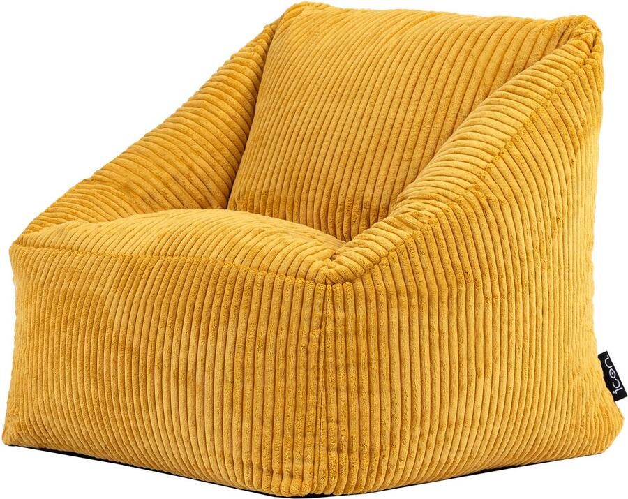Icon “Natalia Corduroy Kinderzitzakken Geel Zitzakstoel Zitzak Kind met Vulling Woonkamerzitzakken