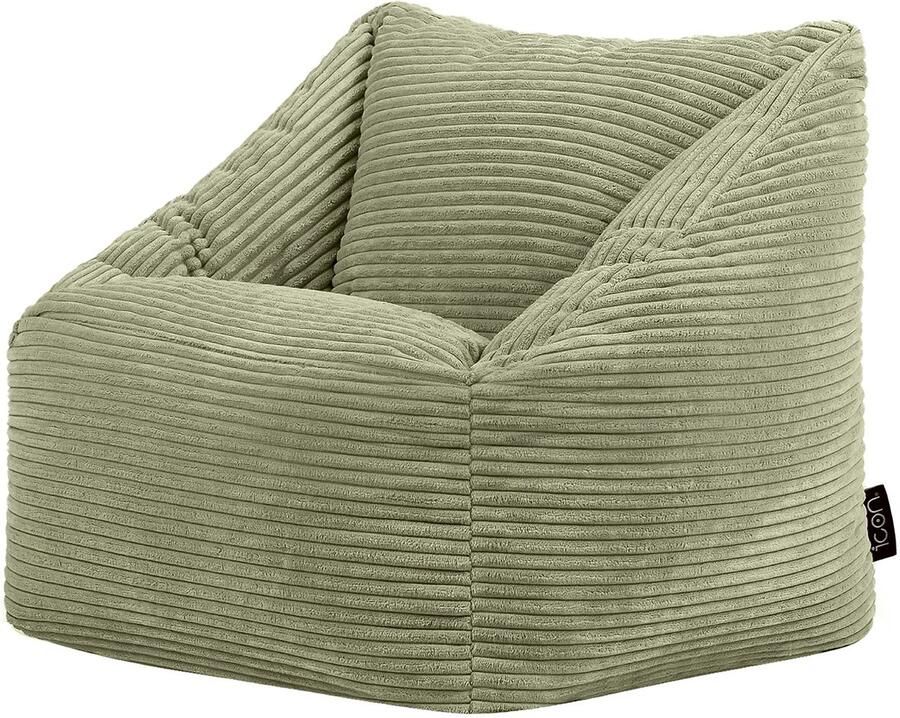 Icon “Natalia Corduroy Kinderzitzakken Groen Zitzakstoel Zitzak Kind met Vulling Woonkamerzitzakken