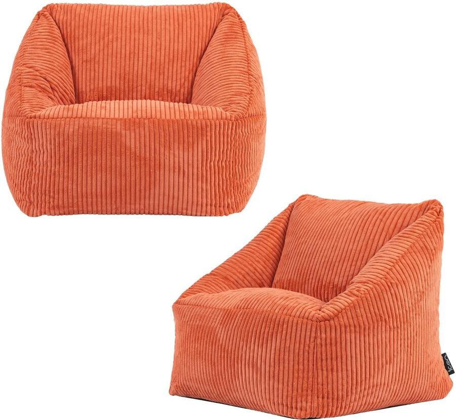 Icon Natalia Kinderzitzak Stoel Set van 2 Ribfluweel Terra-oranje