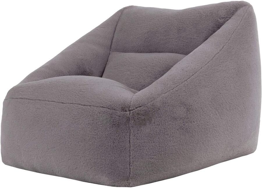 Icon Natalia XL Zitzak Fauteuil Fluffy Pluche Imitatiebont Grijs