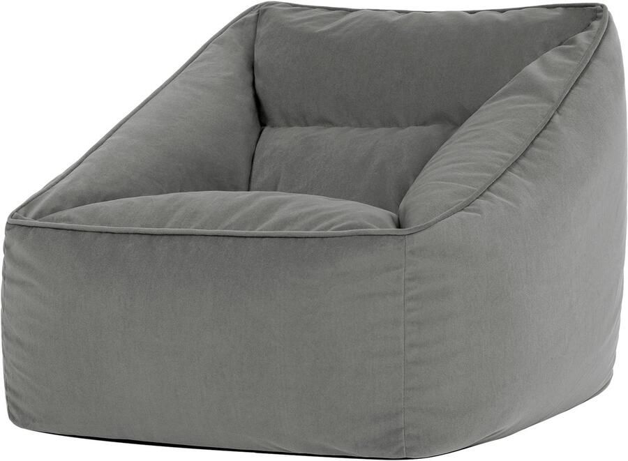 Icon “Natalia” Fluwelen Zitzakfauteuil Houtskool XXL Zitzakstoel Zitzak Volwassenen met Vulling Woonkamerzitzakken - Foto 2