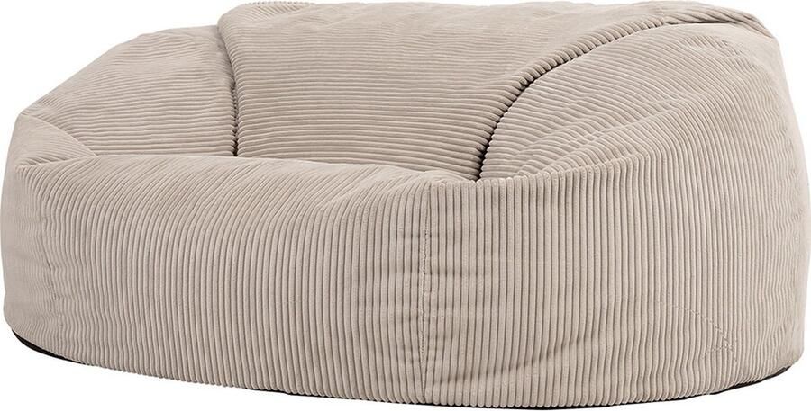 Icon “Soul” Corduroy Zitzaksofa Beige Zitzak met Vulling Reusachtige Zitzak Zitzakstoel Volwassenen met Vulling