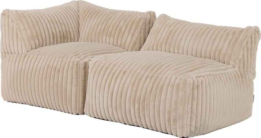 Icon Tetra Bankset Modulaire Zitzak Imitatiebont Beige Modulaire Sofa Zitzakstoel Volwassenen met Vulling