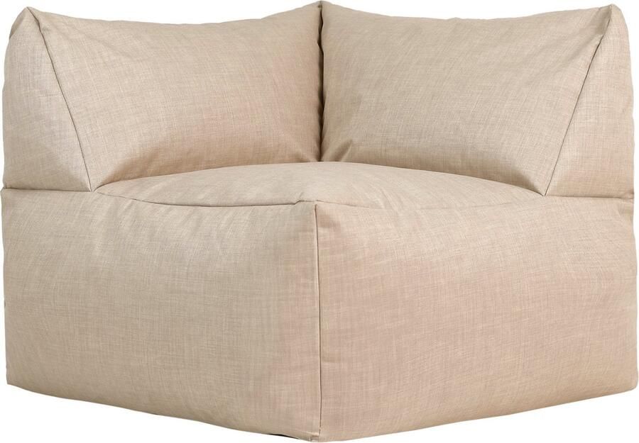 Icon Tetra Modulaire Hoekstoel voor Binnen en Buiten Beige XXL Zitzakstoel Volwassenen met Vulling Woonkamerzitzakken