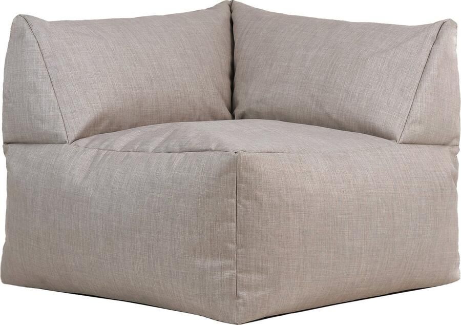 Icon Tetra Modulaire Hoekstoel voor Binnen en Buiten Grijs XXL Zitzakstoel Volwassenen met Vulling Woonkamerzitzakken