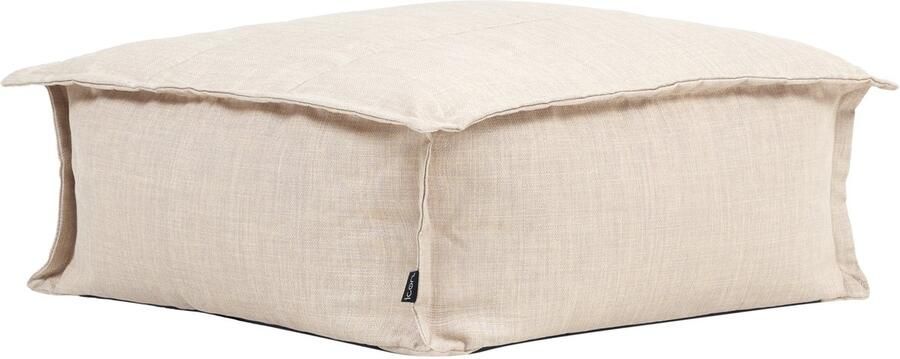 Icon Vita Voetenbank voor Binnen en Buiten Beige XXL Zitzak Stoel met Vulling Poef Woonkamerzitzakken