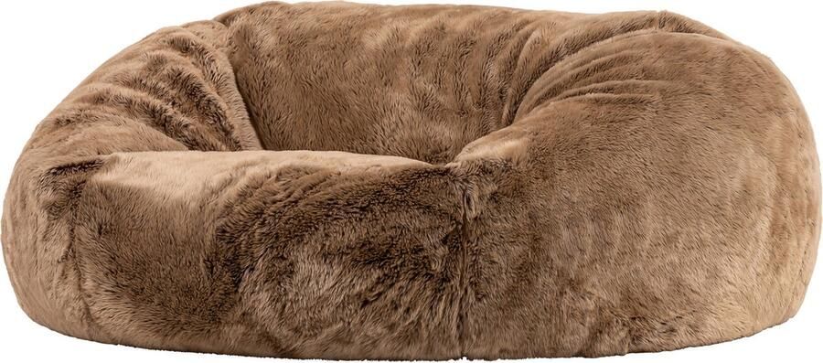 Icon Zitzak Bank van Imitatiebont Nerts XXL Zitzakstoel Volwassenen met Vulling Woonkamerzitzakken