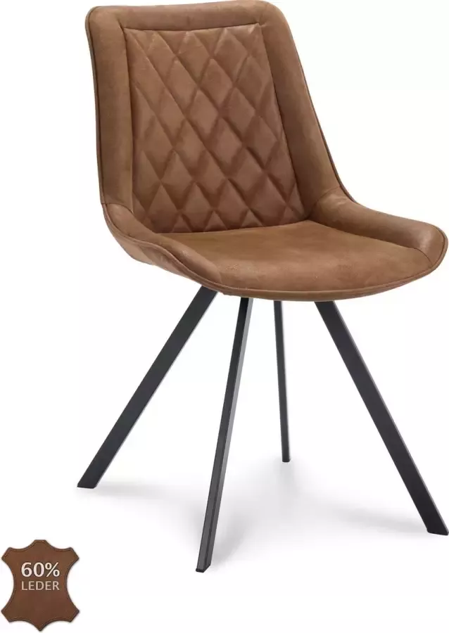 Icon Living B.V. Icon Living Eetkamerstoel Jim Cognac set van 2 - Foto 2