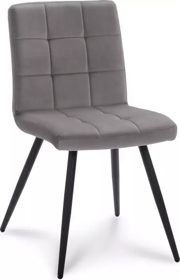 Icon Living Stoel Tobi Stof Velvet Grey 38 Poot Black - Foto 2