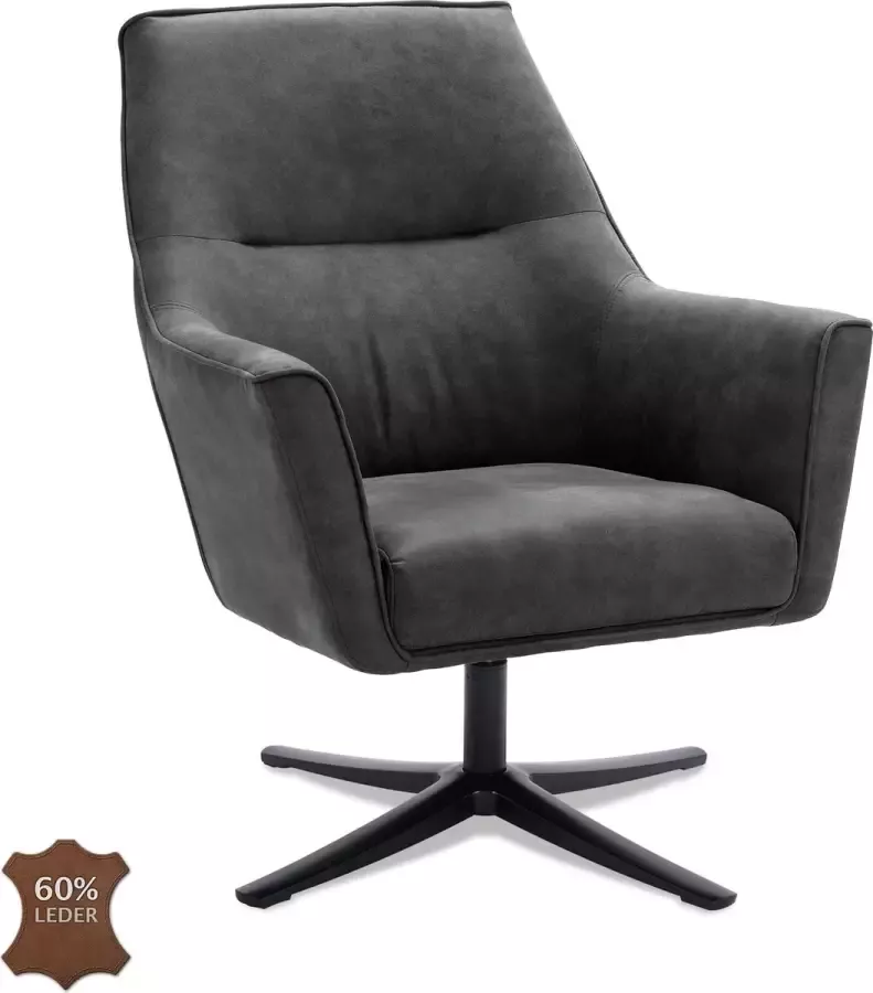Icon Living Fauteuil Bodi 360° Microleder Antraciet