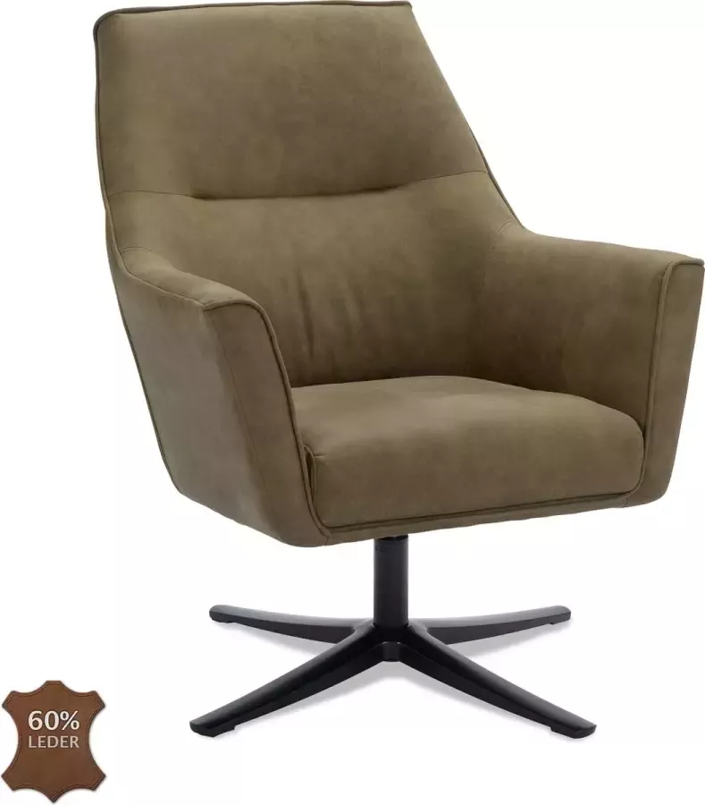 Icon Living Fauteuil Bodi 360° Microleder Olijf Groen