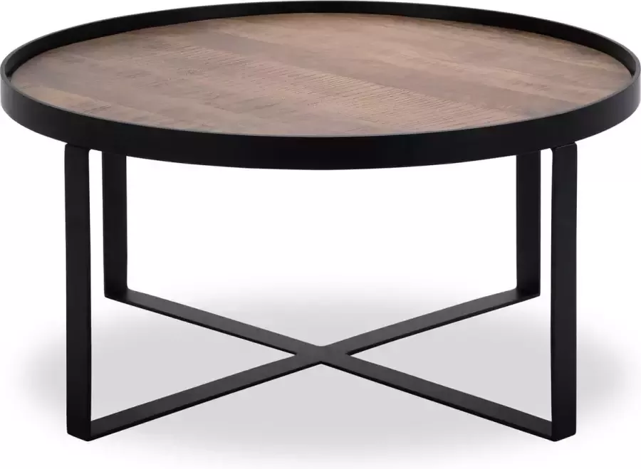 Icon Living Salontafel Hub 3 Wood Natural Metal Matt Black