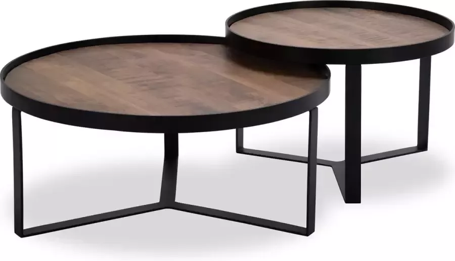 Icon Living Salontafel Hub 5 Wood Natural Metal Matt Black